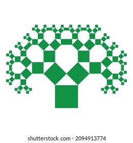Pythagorean tree fractal in math