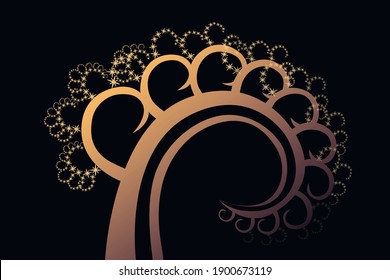 Pythagorean tree with stars on grey background