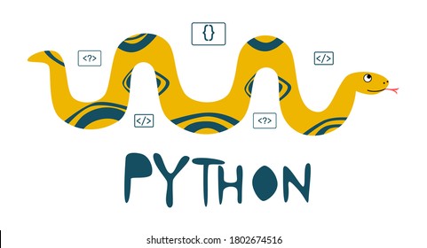 Python Code Language Sign. Programming Coding And Developing Concept. Software Development. Programming Language