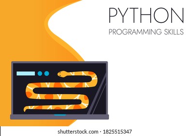 Python code language sign. Programming coding and developing concept. Software development. Programming language