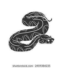 Python Icon Silhouette Illustration. Snake Vector Graphic Pictogram Symbol Clip Art. Doodle Sketch Black Sign.