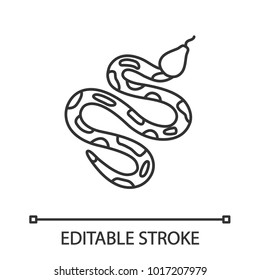 Python linear icon. Thin line illustration. Snake. Boa constrictor. Contour symbol. Vector isolated outline drawing. Editable stroke