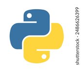 python programming language icon vector