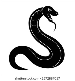 Python silhouette vector art and illustration