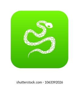 Python snake icon digital green for any design isolated on white vector illustration