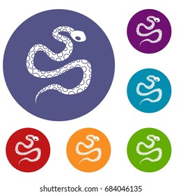 Python snake icons set