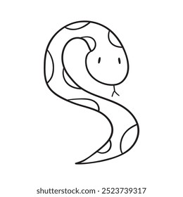 Python snake. Outline icon. Vector design illustration on white background.