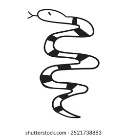  Python snake. Outline isolated icon. Black color. Design illustration on white background.