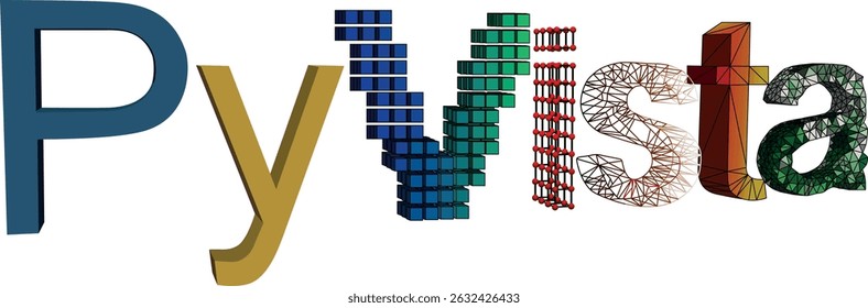 PYVista abstract illustration with unique letter, High quality futuristic and 3d dimensional glossy concept design, multicolor attractive alphabets writing with white background
