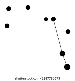 Pyxis constellation map. Vector illustration.