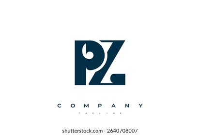 PZ Abstract Geometric Logo Design. Modern and elegant logo design with simplistic typography elements, showcasing branding excellence.
