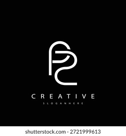 PZ Abstract Monogram Logo Design. This logo is designed with a combination of two line letters P and Z
