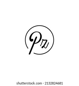 PZ circle feminine concept initial logo best for beauty and fashion