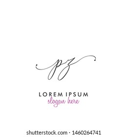 PZ Initial beauty monogram logo vector