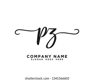 PZ Initial Handwriting Logo Vector