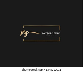 PZ Initial handwriting logo vector. Hand lettering for designs.