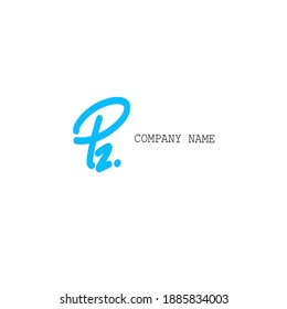 PZ initial handwritten calligraphy, for monogram and logo.