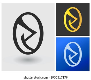 PZ initial letter logo with oval egg shape