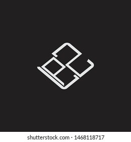 PZ Initial Logo letters with rotate squere template