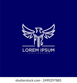 PZ initial monogram for business logo with eagle image