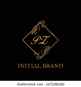 PZ Vector de plantilla de logotipo de boda inicial	