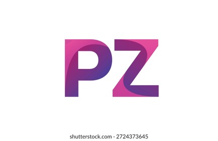 PZ Letter Gradient Monogram Logo for Modern Business Branding
