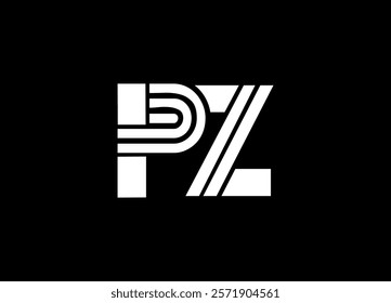 PZ Logo Design Template Vector Graphic Branding Element.
