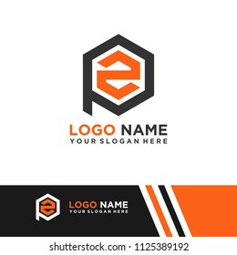 PZ logo letter initial, Abstract polygonal Background Logo,