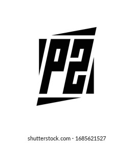 PZ Logo monogram with modern style concept design template isolated on white background