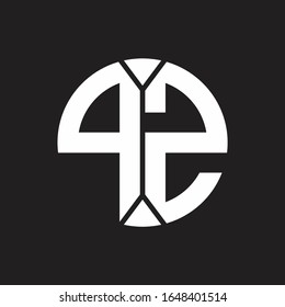 PZ Logo monogram with piece circle ribbon style