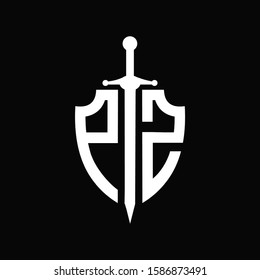 PZ logo with shield shape and sword