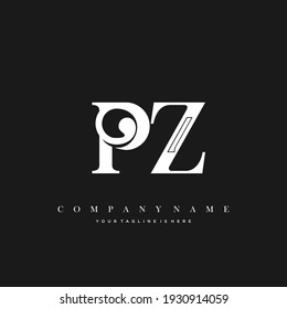 PZ Minimal Luxury Initial Logo vector.