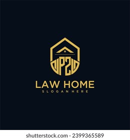 PZ monogram initial logo for lawhome with shape home design