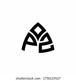 PZ-Monogramm-Logo mit moderner Design-Vorlage im Dreieck einzeln auf weißem Hintergrund