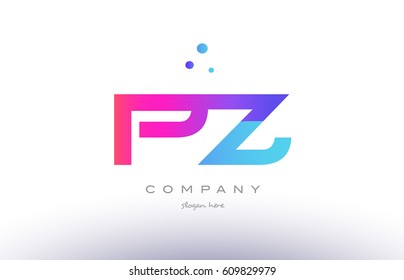 pz p z  creative pink purple blue modern dots creative alphabet gradient company letter logo design vector icon template