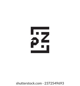 PZ Square Concept Retro-Logo in hochwertigem professionellem Design, das gut auf allen Printmedien drucken kann