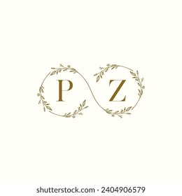 PZ wedding infinity in elegant monogram with high quality professional design that will print well