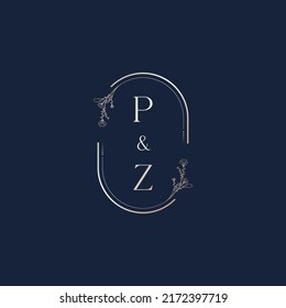 PZ wedding initial logo letters in high quality professional design that will print well across any print media