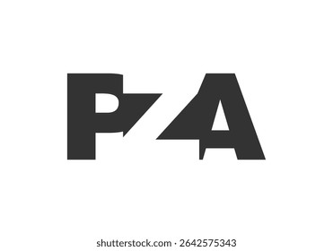 PZA logo design. Initial letter P Z A bold font style for tech startups, consulting, corporate branding. Creative company name, headlines typography identity, trendy logotype. Vector illustration.