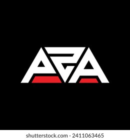PZA triangle letter logo design with triangle shape. PZA triangle logo design monogram. PZA triangle vector logo template with red color. PZA triangular logo Simple, Elegant, and Luxurious design.