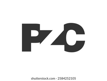 PZC logo design. Initial letter P Z C bold font style for tech startups, consulting, corporate branding. Creative company name, headlines typography identity, trendy logotype. Vector illustration.