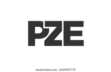 PZE logo design template with strong and modern bold text. Initial based vector logotype featuring simple and minimal typography. Trendy company identity ideal for businesses brand presence.