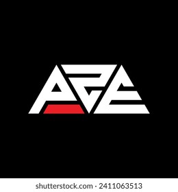 PZE triangle letter logo design with triangle shape. PZE triangle logo design monogram. PZE triangle vector logo template with red color. PZE triangular logo Simple, Elegant, and Luxurious design.