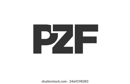 PZF-Logo-Design-Vorlage mit kräftigem und modernem Fettdruck. Einfache und minimale Typografie auf Basis des Logos für die Vektorgrafik. Trendige Firmenidentität ideal für Unternehmen brande Präsenz.