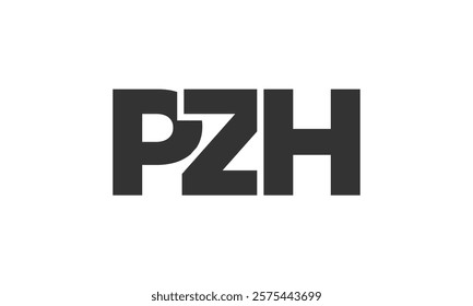 PZH logo design template with strong and modern bold text. Initial based vector logotype featuring simple and minimal typography. Trendy company identity ideal for businesses brand presence.