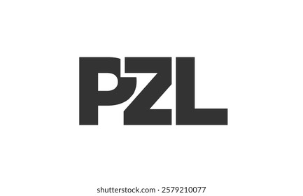 PZL logo design template with strong and modern bold text. Initial based vector logotype featuring simple and minimal typography. Trendy company identity ideal for businesses brand presence.