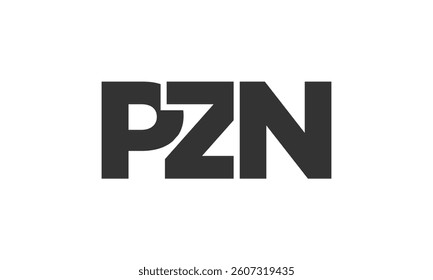 PZN logo design template with strong and modern bold text. Initial based vector logotype featuring simple and minimal typography. Trendy company identity ideal for businesses brand presence.