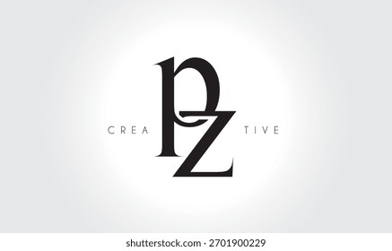 PZpz Elegant Serif Monogram Logo – Luxury Lowercase Typographic Lettermark for Modern Branding