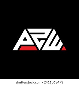 Diseño del logotipo de la letra triangular PZW con forma triangular. Monograma de diseño del logotipo del triángulo PZW. Plantilla de logotipo vectorial de triángulo PZW con color rojo. Logo triangular PZW Diseño sencillo, elegante y lujoso.