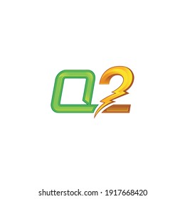 Q y 2, Q2, 2Q logotipo plantilla de diseño de letras iniciales vector